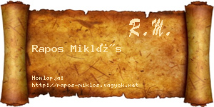 Rapos Miklós névjegykártya